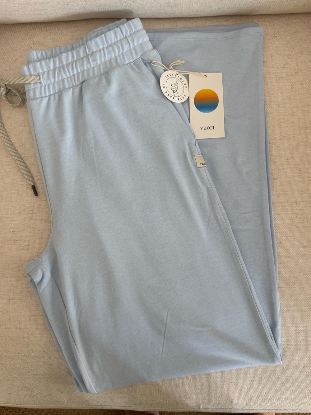 Vuori halo essential wide leg pant size medium. Soft sky Heather - Picture 3 of 4